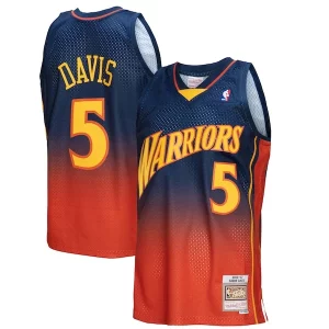Moderno Gorgeous Baron Davis Golden State Warriors 2006/07 Hardwood Classics Fadeaway Swingman Player Jersey Navy/Orange  per i Fan Veri