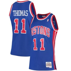 Magnifico Lussuoso Isiah Thomas Detroit Pistons 1988/89 Hardwood Classics Swingman Jersey Blue  per i Fan Veri