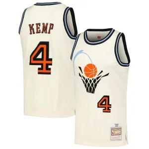 Delizioso Resistente Shawn Kemp Cleveland Cavaliers Chainstitch Swingman Jersey Cream  per i Fan Veri