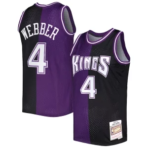 Sofisticato Pratico Chris Webber Sacramento Kings Hardwood Classics 2000/01 Split Swingman Jersey Purple/Black  per i Fan Veri