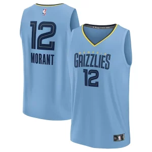 Versatile Fascinante Ja Morant Memphis Grizzlies Fast Break Replica Player Jersey Statement Edition Light Blue  per i Fan Veri