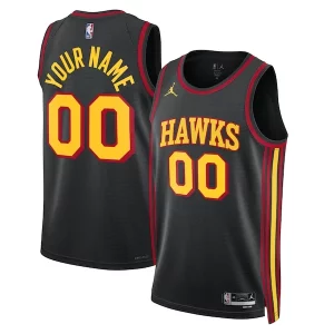 Incantevole Resistente Atlanta Hawks Jordan Brand Unisex 2022/23 Swingman Custom Jersey Statement Edition Black  per i Fan Veri