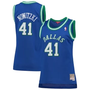 Elegante Attraente Sofisticato Dirk Nowitzki Dallas Mavericks Women's Hardwood Classics Swingman Jersey Blue  per i Fan Veri