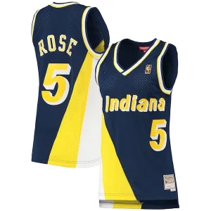 Trendy Elegante Duraturo Jalen Rose Indiana Pacers Women's 1996/97 Hardwood Classics Swingman Jersey Navy  per i Fan Veri