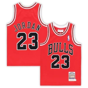 Elegante Michael Jordan Chicago Bulls Preschool 1997/98 Hardwood Classics Authentic Jersey Red/Black/White  per i Fan Veri