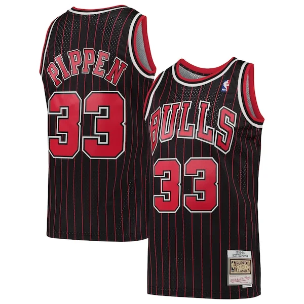 Attraente Elegante Prestigioso Scottie Pippen Chicago Bulls Hardwood Classics Swingman Jersey Black per i Fan Veri
