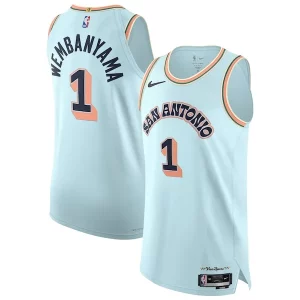 Resistente Accattivante Victor Wembanyama San Antonio Spurs Nike 2024/25 Authentic Player Jersey City Edition Light Blue  per i Fan Veri