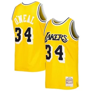 Fascinante Magnifico Raffinato Shaquille O'Neal Los Angeles Lakers 1996/97 Hardwood Classics Off Court Swingman Jersey Yellow  per i Fan Veri