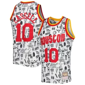 Magnifico Raffinato Sam Cassell Houston Rockets 1993/94 Hardwood Classics Doodle Swingman Jersey White  per i Fan Veri