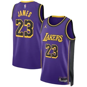 Pratico LeBron James Los Angeles Lakers Jordan Brand Unisex Swingman Jersey Statement Edition Purple  per i Fan Veri