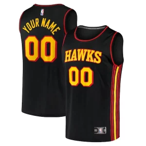 Splendido Prestigioso Delizioso Atlanta Hawks Youth Custom Fast Break Replica Jersey Black Statement Edition  per i Fan Veri