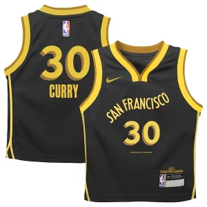 Robusto Accattivante Stephen Curry Golden State Warriors Nike Toddler Swingman Replica Jersey City Edition Black  per i Fan Veri