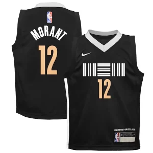 Magnifico Moderno Delizioso Ja Morant Memphis Grizzlies Nike Preschool Swingman Replica Jersey City Edition Black  per i Fan Veri