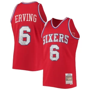 Pratico Fascinante Resistente Julius Erving Philadelphia 76ers 1982/83 Hardwood Classics NBA 75th Anniversary Diamond Swingman Jersey Red  per i Fan Veri