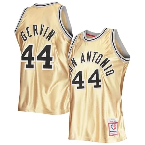 Moderno Attraente Pratico George Gervin San Antonio Spurs 75th Anniversary 1977/78 Hardwood Classics Swingman Jersey Gold  per i Fan Veri