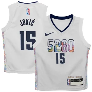 Comodo Attraente Stupendo Nikola Jokic Denver Nuggets Nike Toddler 2024/25 Swingman Player Jersey City Edition White  per i Fan Veri