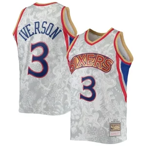 Bellissimo Allen Iverson Philadelphia 76ers Hardwood Classics 1996/97 Lunar New Year Swingman Jersey White  per i Fan Veri