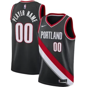 Magnifico Carino Splendido Portland Trail Blazers Nike Swingman Custom Jersey Black Icon Edition  per i Fan Veri