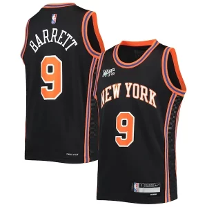 Delizioso Splendido RJ Barrett New York Knicks Nike Youth 2021/22 Swingman Jersey City Edition Black  per i Fan Veri