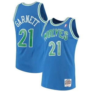 Eccezionale Classico Incantevole Kevin Garnett Minnesota Timberwolves 1995/96 Hardwood Classics Swingman Jersey Blue  per i Fan Veri
