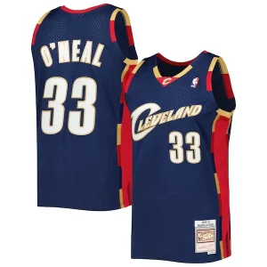 Lussuoso Moderno Gorgeous Shaquille O'Neal Cleveland Cavaliers Hardwood Classics 2009/10 Jersey Navy  per i Fan Veri
