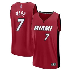 Lussuoso Versatile Delizioso Kel'el Ware Miami Heat Fast Break Player Jersey Statement Edition Red  per i Fan Veri