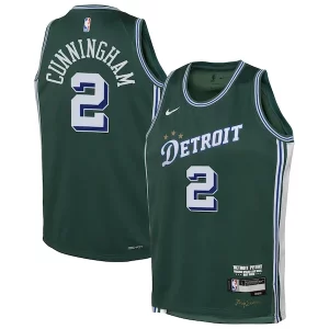 Splendido Cade Cunningham Detroit Pistons Nike Youth 2022/23 Swingman Jersey City Edition Green  per i Fan Veri