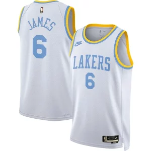 Moderno Lussuoso Comodo LeBron James Los Angeles Lakers Nike Swingman Jersey Classic Edition White  per i Fan Veri