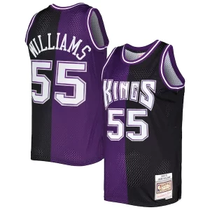 Comodo Eccezionale Jason Williams Sacramento Kings Hardwood Classics 2000/01 Split Swingman Jersey Purple/Black  per i Fan Veri