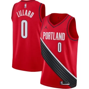 Lussuoso Splendido Trendy Damian Lillard Portland Trail Blazers Jordan Brand 2020/21 Swingman Jersey Statement Edition Red  per i Fan Veri