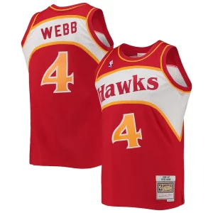 Attraente Fascinante Spud Webb Atlanta Hawks Hardwood Classics Swingman Jersey Red  per i Fan Veri