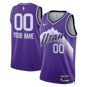 Delizioso Moderno Sofisticato Utah Jazz Nike Unisex 2023/24 Custom Swingman Jersey Purple City Edition  per i Fan Veri