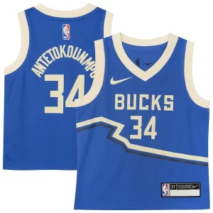 Prestigioso Robusto Moderno Giannis Antetokounmpo Milwaukee Bucks Nike Toddler 2024/25 Swingman Player Jersey City Edition Royal  per i Fan Veri