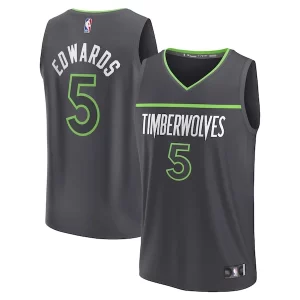 Gorgeous Anthony Edwards Minnesota Timberwolves Youth Fast Break Replica Player Jersey Statement Edition Anthracite  per i Fan Veri