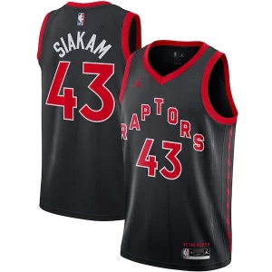 Magnifico Splendido Accattivante Pascal Siakam Toronto Raptors Jordan Brand 2020/21 Swingman Jersey Statement Edition Black  per i Fan Veri