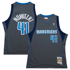 Attraente Dirk Nowitzki Dallas Mavericks 2003/04 Hardwood Classics Swingman Jersey Gray  per i Fan Veri
