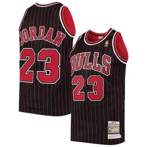 Gorgeous Men's Chicago Bulls Michael Jordan Black 1996/97 Hardwood Classics Authentic Jersey  per i Fan Veri