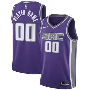 Stupendo Attraente Fascinante Sacramento Kings Nike Swingman Custom Jersey Purple Icon Edition  per i Fan Veri
