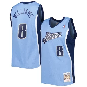 Ottimo Incantevole Deron Williams Utah Jazz 2001/02 Hardwood Classics Swingman Jersey Blue  per i Fan Veri