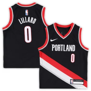 Gorgeous Damian Lillard Portland Trail Blazers Nike Preschool Swingman Player Jersey Icon Edition Black  per i Fan Veri