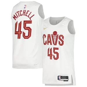 Fascinante Donovan Mitchell Cleveland Cavaliers Nike Unisex Swingman Jersey Association Edition White/Wine  per i Fan Veri