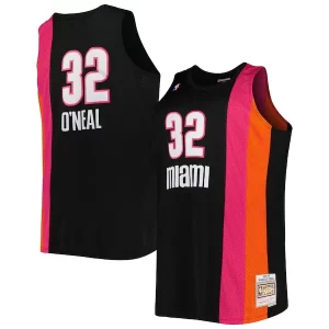 Fantastico Shaquille O'Neal Miami Heat Big & Tall Hardwood Classics 2005/06 Swingman Jersey Black  per i Fan Veri