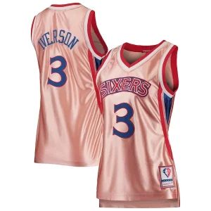 Delizioso Robusto Allen Iverson Philadelphia 76ers Women's 75th Anniversary Rose Gold 1996 Swingman Jersey Pink  per i Fan Veri