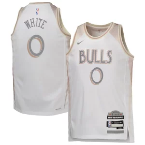 Delizioso Incantevole Coby White Chicago Bulls Nike Youth 2024/25 Swingman Player Jersey City Edition White  per i Fan Veri