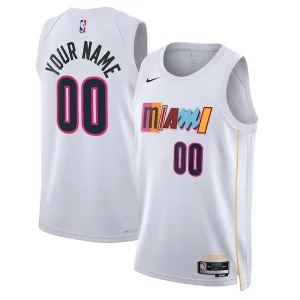 Splendido Moderno Miami Heat Nike Unisex 2022/23 Swingman Custom Jersey City Edition White  per i Fan Veri