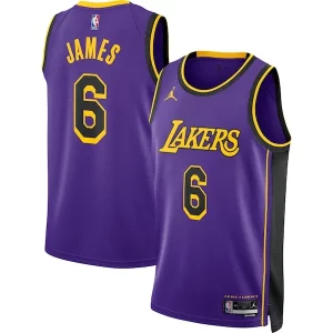 Magnifico LeBron James Los Angeles Lakers Jordan Brand Unisex Swingman Jersey Statement Edition Purple  per i Fan Veri