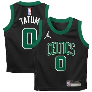 Eccezionale Duraturo Jayson Tatum Boston Celtics Jordan Brand Preschool 2022/23 Replica Jersey Statement Edition Black  per i Fan Veri