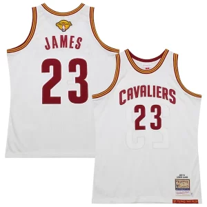 Gorgeous Accattivante Moderno LeBron James Cleveland Cavaliers 2015/16 Hardwood Classics Authentic Jersey White  per i Fan Veri
