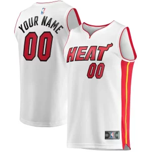 Accattivante Magnifico Miami Heat Youth Fast Break Custom Replica Jersey Association Edition White  per i Fan Veri