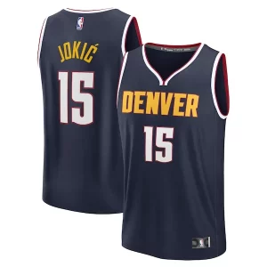 Fascinante Nikola Jokic Denver Nuggets Fast Break Replica Player Jersey Icon Edition Navy  per i Fan Veri